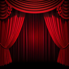 Theather red curtains background