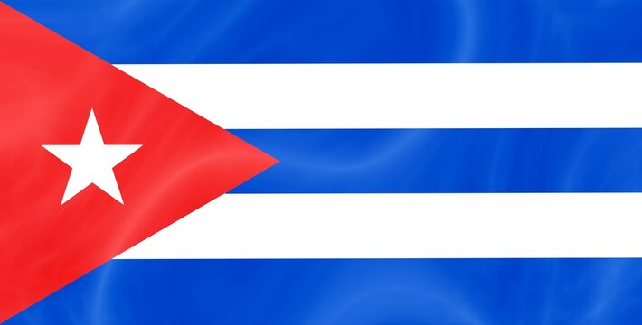 Shiny and wavy flag of Cuba