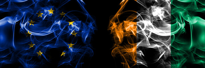 Flags of EU, European Union vs Ivory Coast