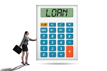 Bank loan concept with calculator