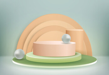 Abstract scene background with podium soft color background product presentation mock up