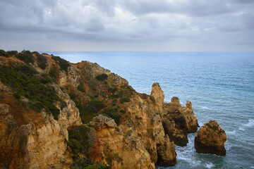 View of the Ponta da Piedade near the city of Lagos in Portugal