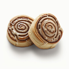 Delicious Cinnamon Rolls on White Background