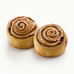 Delicious Cinnamon Rolls on White Background