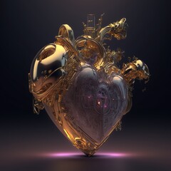 A 3D gold heart like a jewel for all the Saint Valentine lovers.