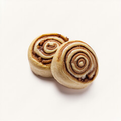 Delicious Cinnamon Rolls on White Background