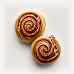 Delicious Cinnamon Rolls on White Background