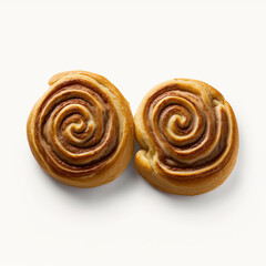 Delicious Cinnamon Rolls on White Background