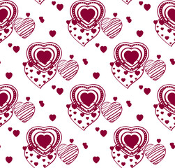 Pattern for the holiday of Valentine's Day from a different design of hearts,