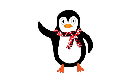 Penguin with Scarf - Winter-Ready Illustration