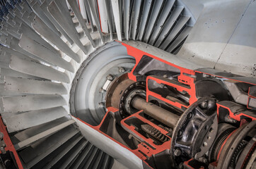 detail of a historic turbojet engine
