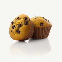 Tasty Muffins on White Background