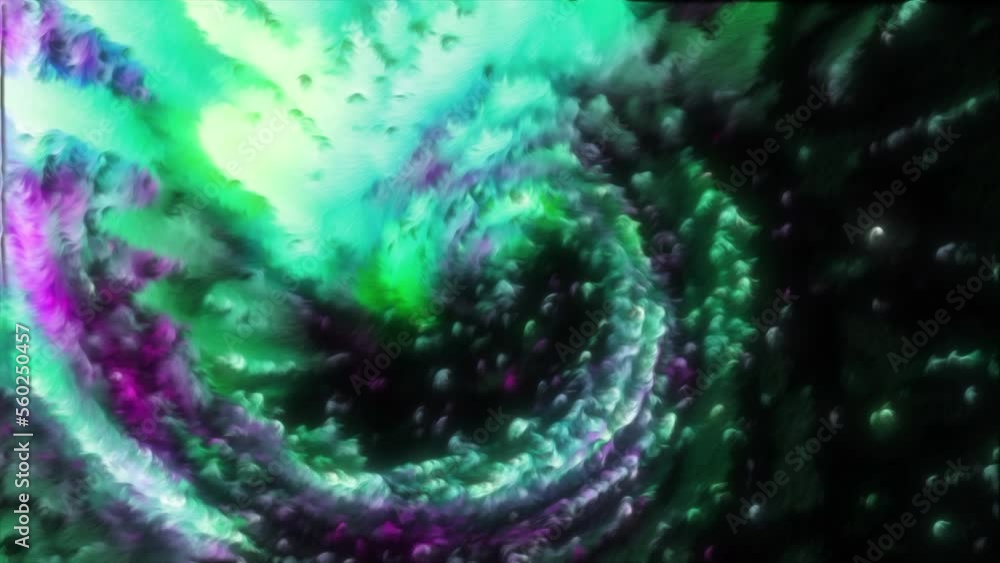 Poster spiral cosmic explosion. motion. swirling misty spiral with shiny particles. colorful spiral rotates