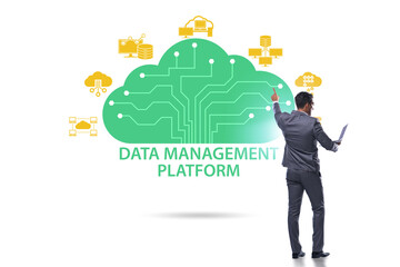 Businessman in data management concept