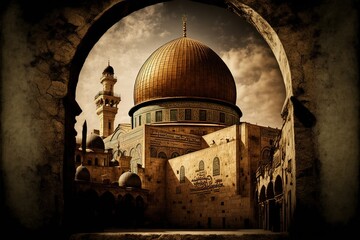 Fototapeta premium jerusalem ol city color illustration