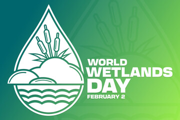 World Wetlands Day. February 2. Vector illustration. Holiday poster.