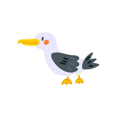 Naklejka premium baby card with seagull flat vector illustration