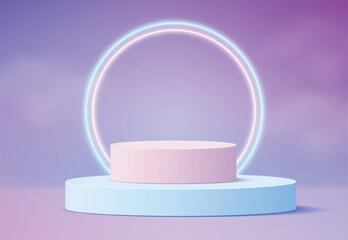 Abstract minimal scene with geometric 3d podium. product presentation, show cosmetic product display, mock up