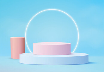 Abstract minimal scene with geometric 3d podium. product presentation, show cosmetic product display, mock up
