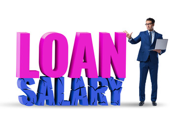 Debt and loan concept as a proportion of salary