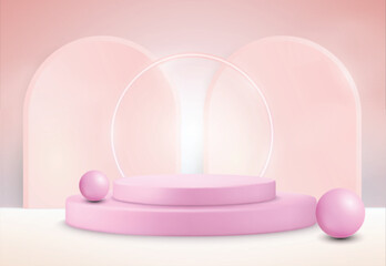 Abstract minimal scene with geometric 3d podium. product presentation, show cosmetic product display, mock up