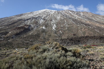 El Teide Im Dezember 2022 teilweise mit Schnee bedeckt