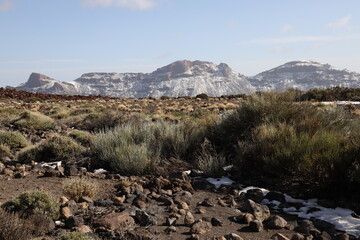 El Teide Im Dezember 2022 teilweise mit Schnee bedeckt