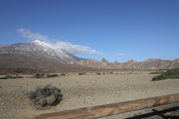 El Teide Im Dezember 2022 teilweise mit Schnee bedeckt