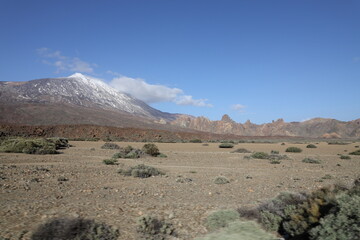 El Teide Im Dezember 2022 teilweise mit Schnee bedeckt