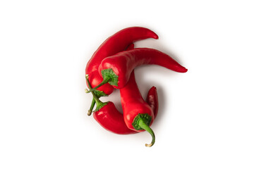Red hot chili pepper isolated on a white background.