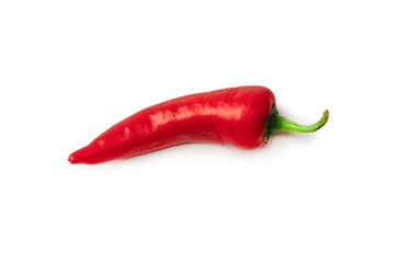 Red hot chili pepper isolated on a white background.
