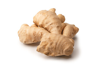 Ginger root isolated on white background.
