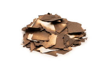 Burnt paper isolated on a white background.