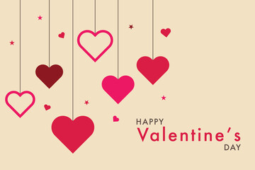 Fototapeta na wymiar valentine hearts background - hanging heart background - happy valentine's day