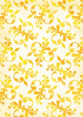 Illustration aus vergilbtem weißem Stoff mit floralem Ornamentmuster, das in Gold gealtert ist, wie ein Vorhang, eine Tapete oder ein Wandteppich, edle Schönheit als Hintergrund oder Vorlage