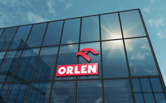 PKN Orlen petrol oil company glass building concept