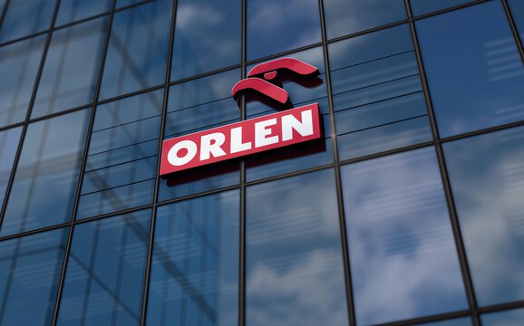 PKN Orlen petrol oil company glass building concept