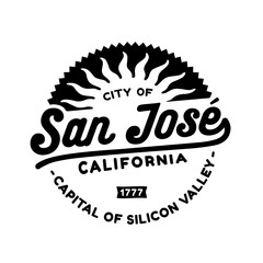 San Jose, California logo design template. Vector and illustration.