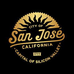 San Jose, California logo design template. Vector and illustration.