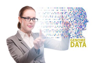 Businesswoman in genome data concept