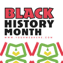 Black history month, geometric post template, south africa flag colors