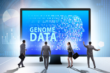 Business people in genome data concept