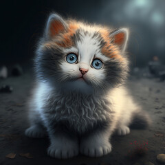 Naklejka na ściany i meble the cutest cat in the world, kitten, animal, art illustration