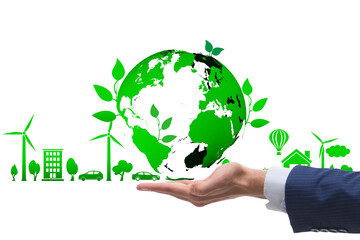 Ecology concept with ecological elements