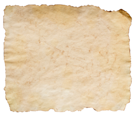 old brown grunge paper on transparent background