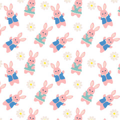 A pattern with a small funny rabbit 2