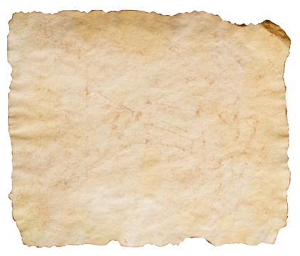 old brown grunge paper on transparent background
