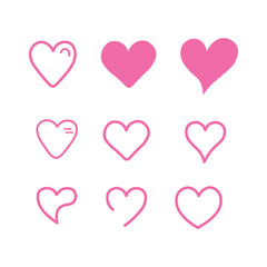 Heart icon collection, love symbols - Vector file