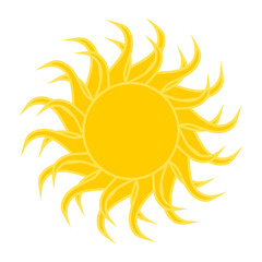 Naklejka na ściany i meble Sun icon. Sunshine, sunlight symbol. Vector illustration isolated on white background.