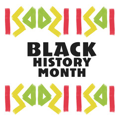 Black history month, design on white background, post template, African style